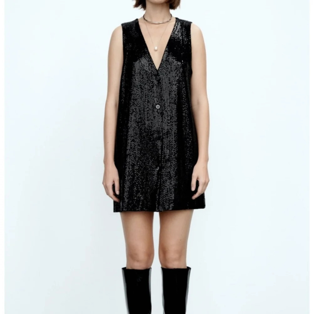 Zara Sparkly Vest Dress NWT